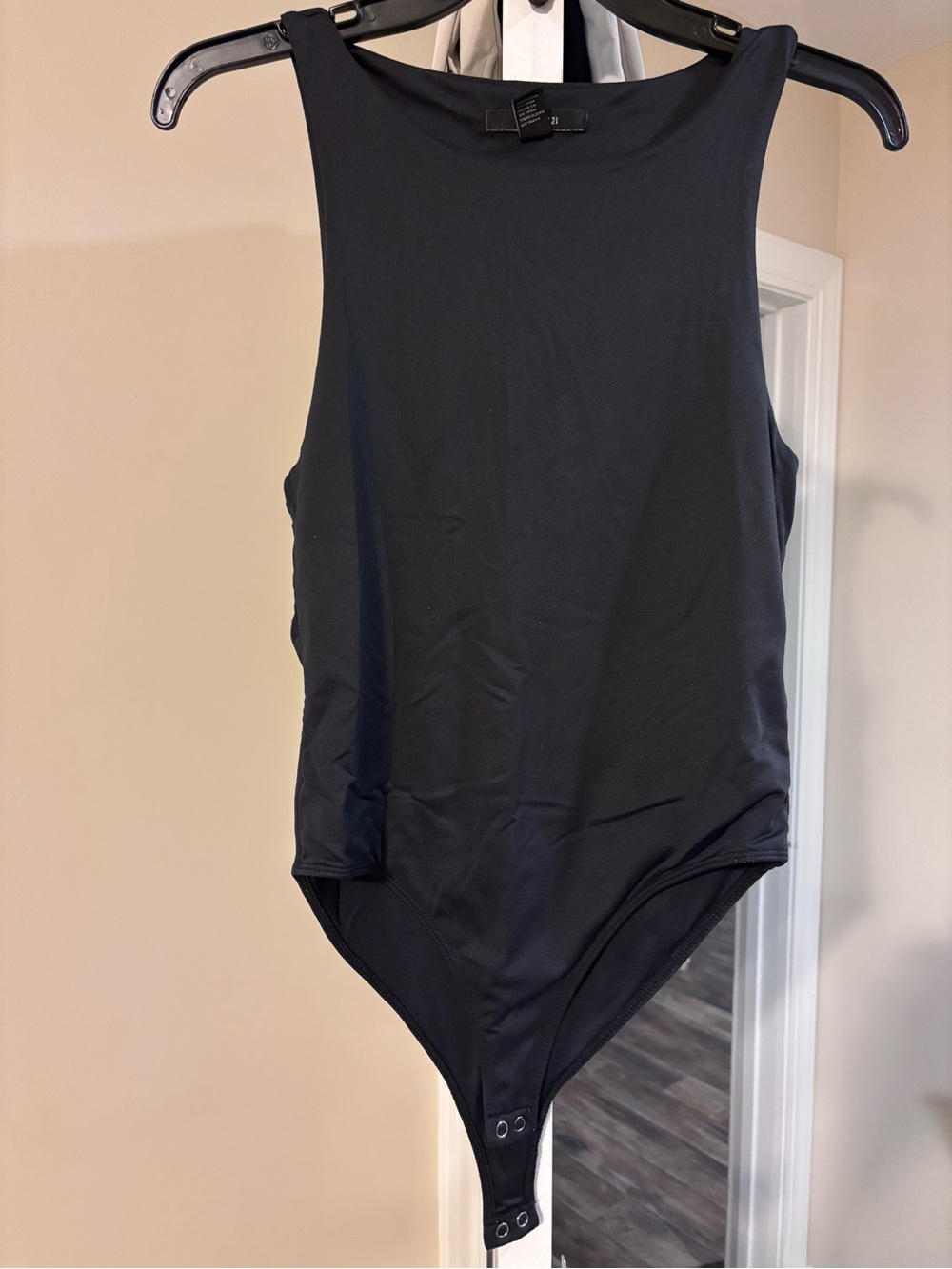 Forever 21 Black Sleeveless Snap-Front Bodysuit